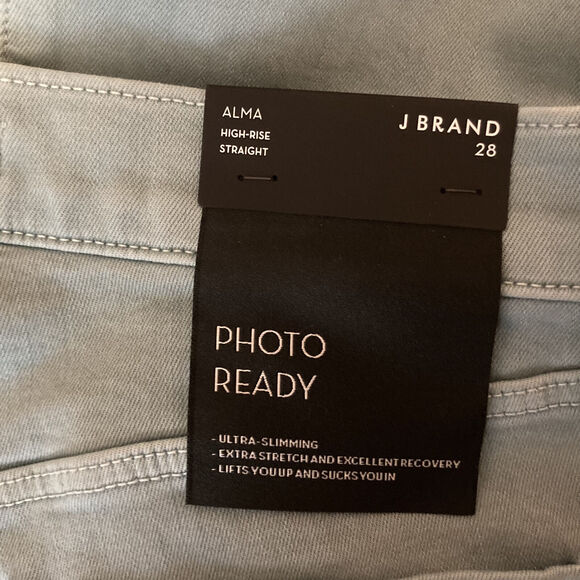 J BRAND WOMEN'S ALMA BLUE LAYKE HIGH RISE STRAIGHT LEG DENIM JEANS SIZE 28 - Picture 8 of 12